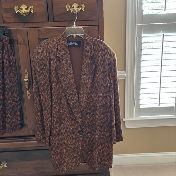 Ellen Tracy, black brown skirt and jacket - Picture 1 of 3